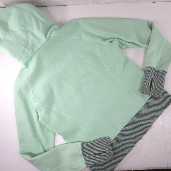 LULULEMON SCUBA HOODIE JACKET WOMEN'S SIZE 10 MINT GREEN NAVY BLUE LINED HOOD... - Picture 3 of 16
